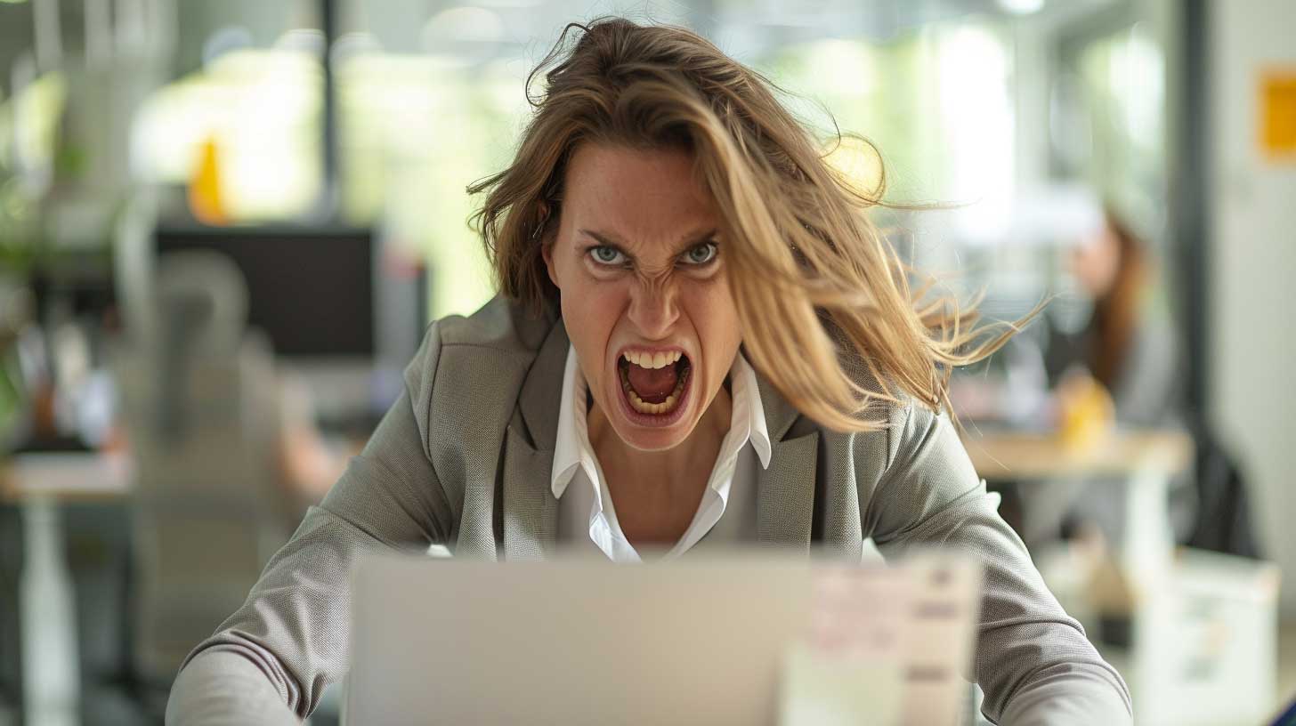 Firm administrator is angry when she sees what happened to the firm's website.